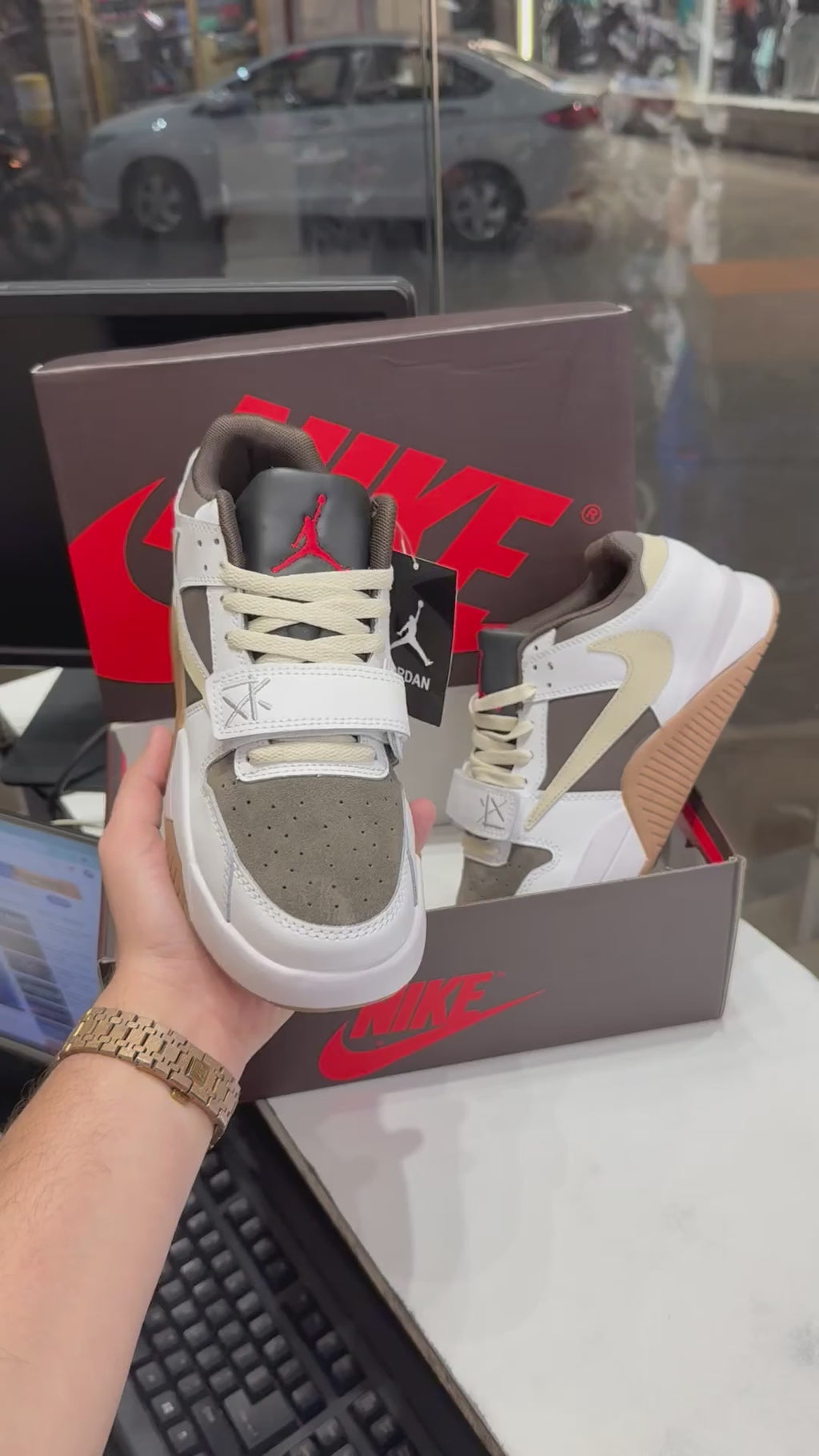 Travis scott X jordan jumpman jack trainer sail