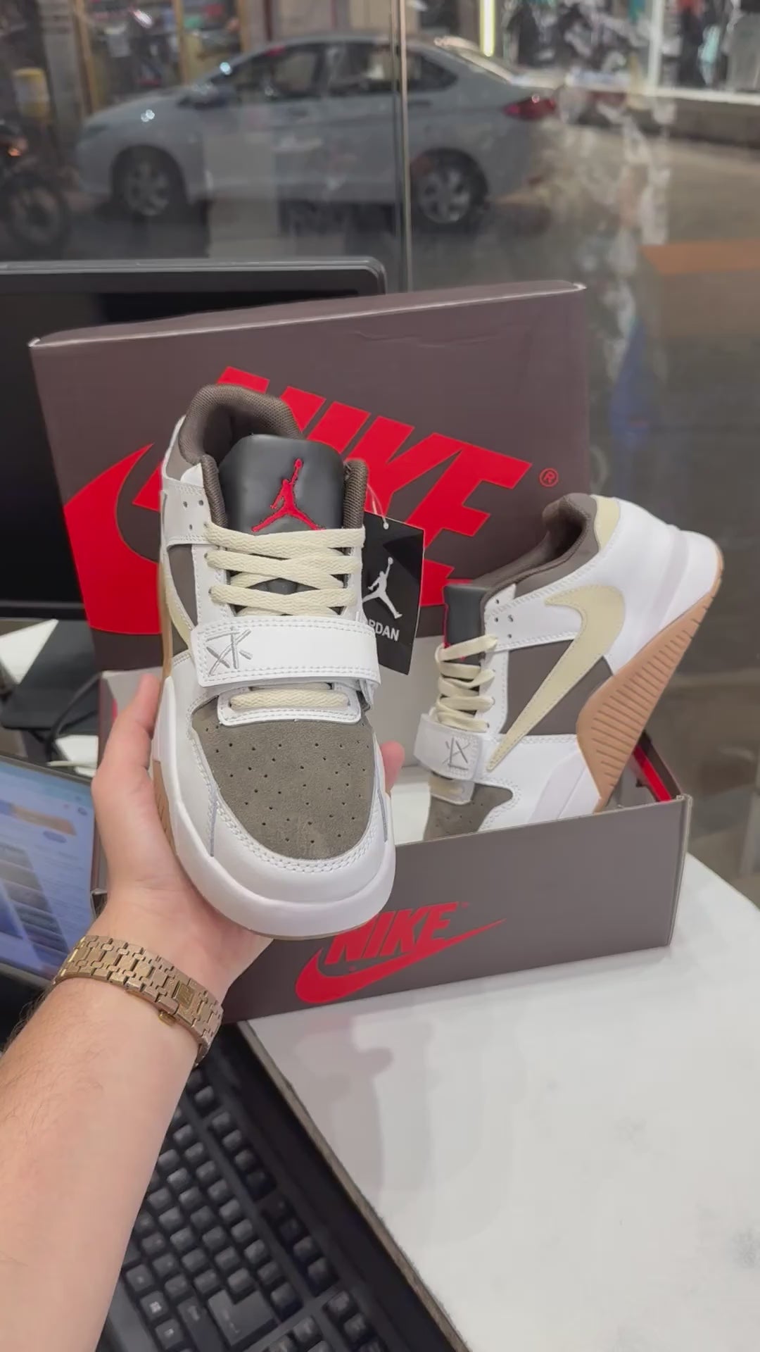 Travis scott X jordan jumpman jack trainer sail