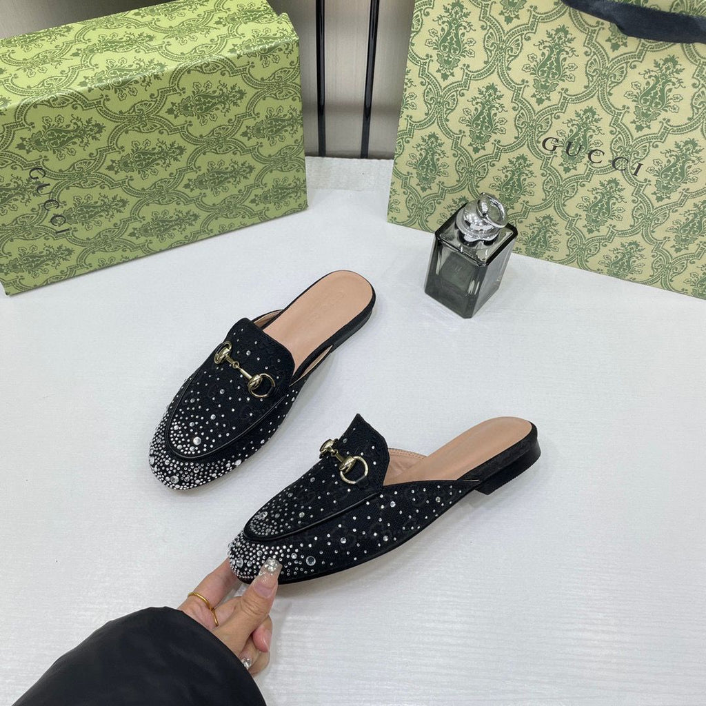 GG black sparkle loafers