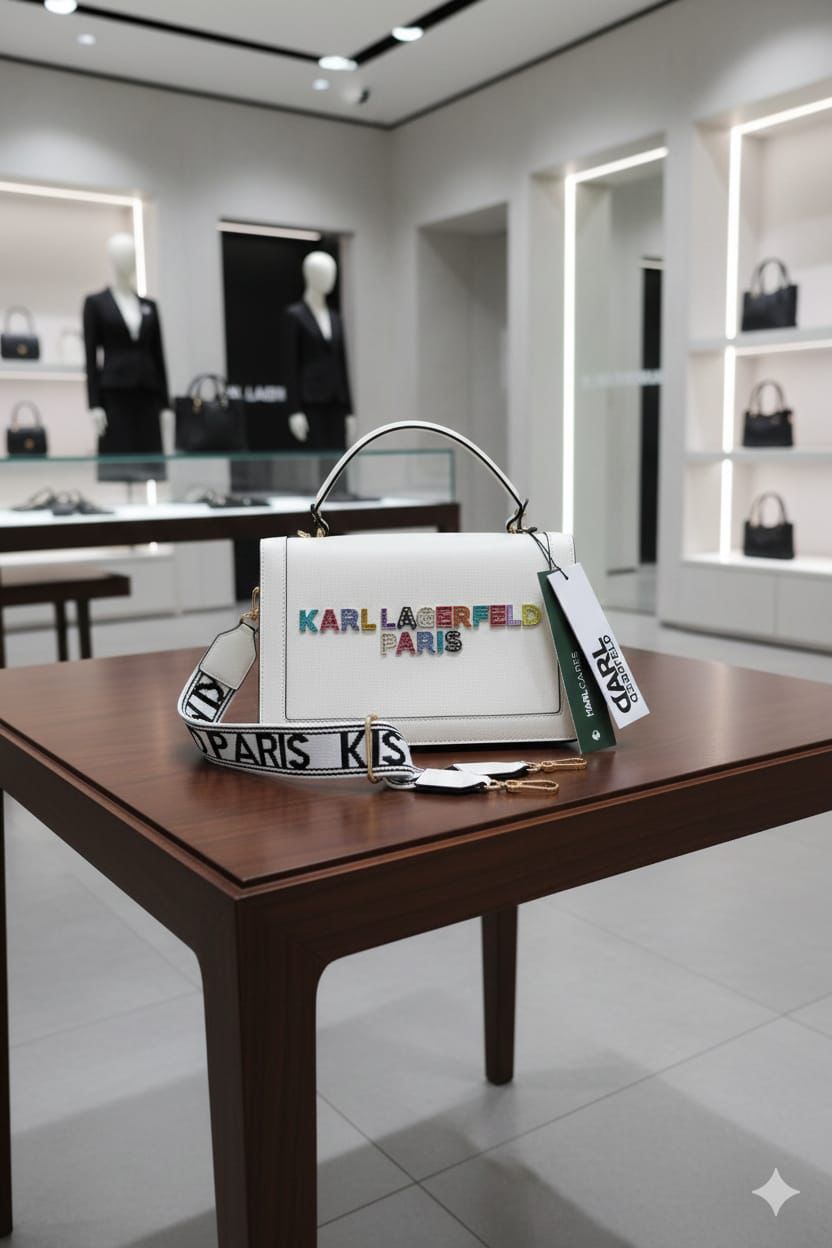 Black Leather Simoné Flat Crossbody Bag