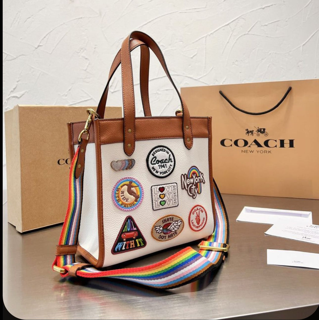 Authentic pride patches field tote