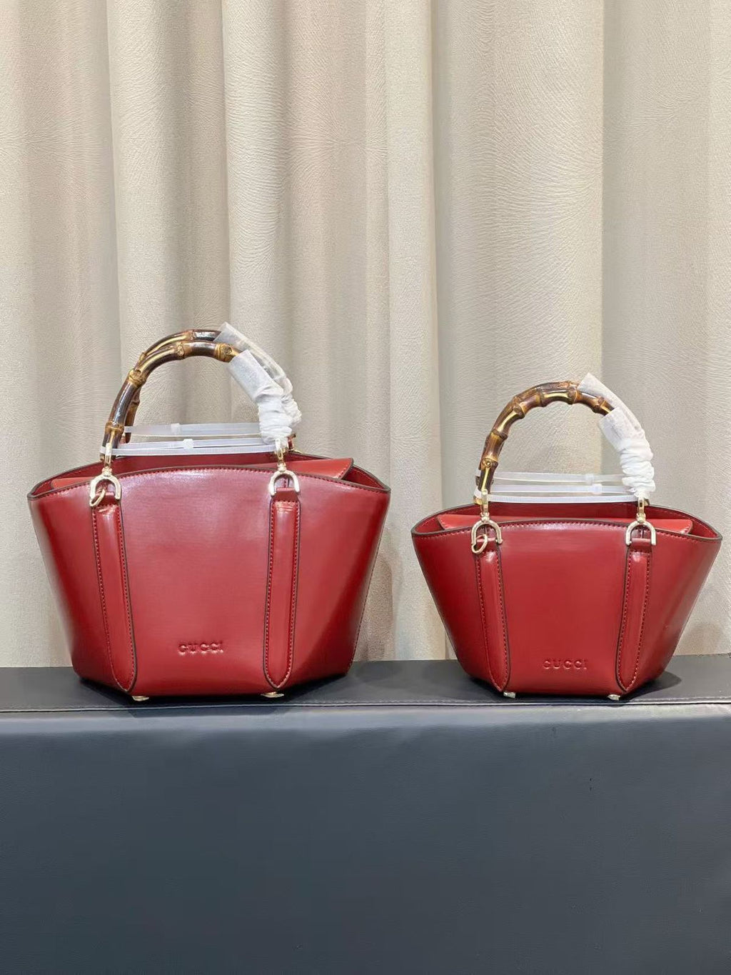 GG bamboo top handle bucket bag