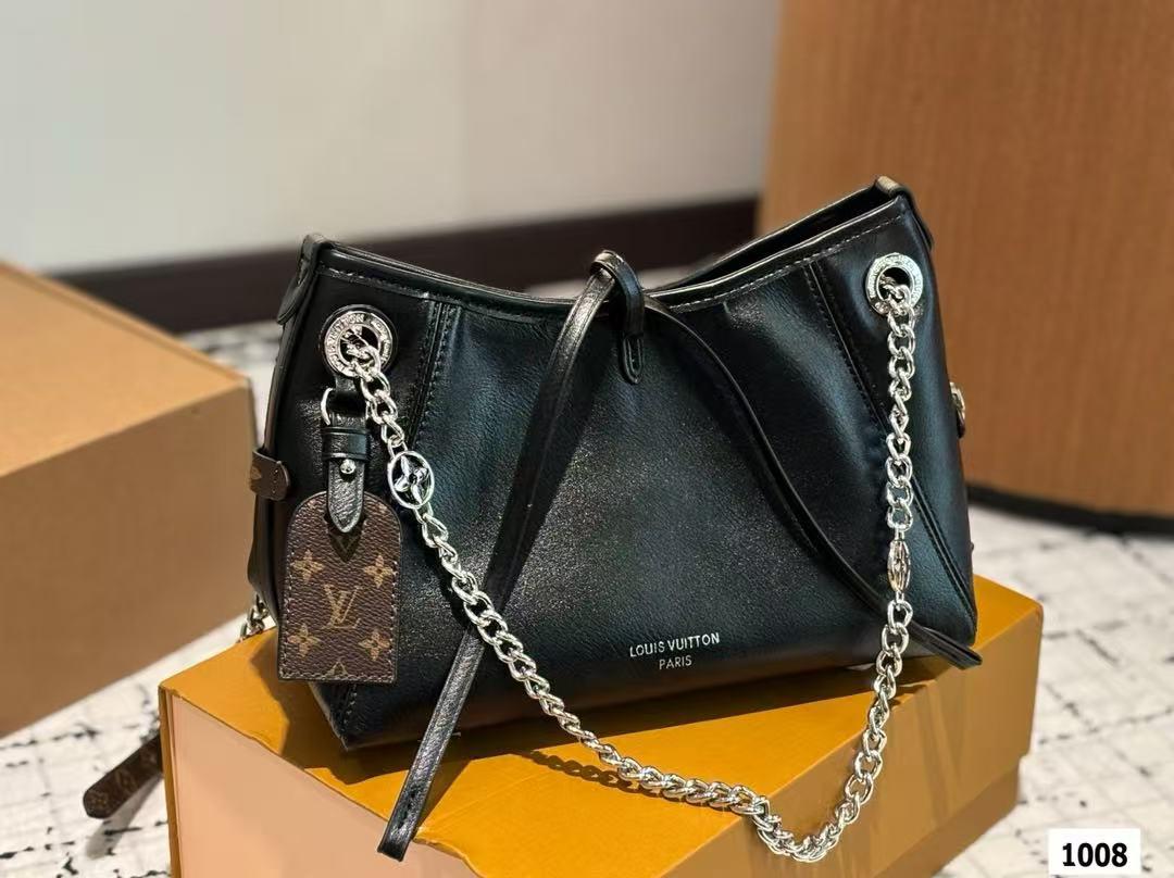 LV black chain shoulder bag