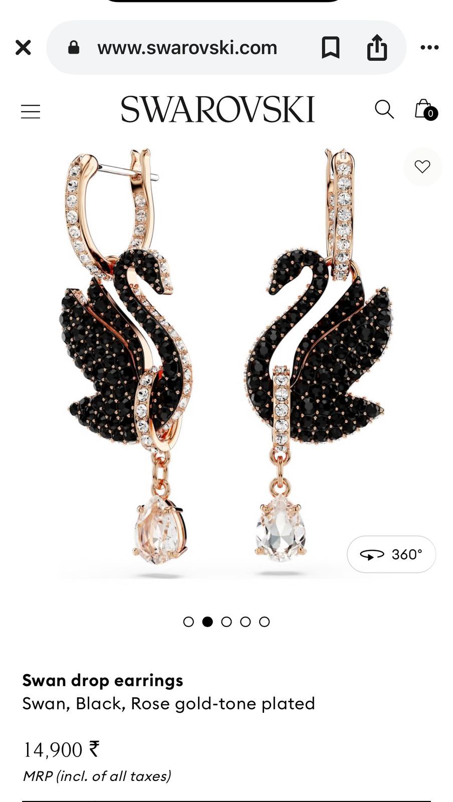 Swarovski signature swan earrings