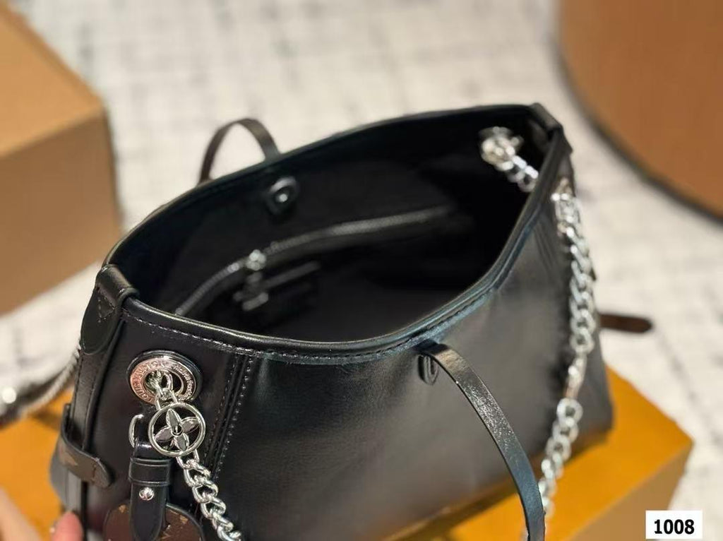 LV black chain shoulder bag