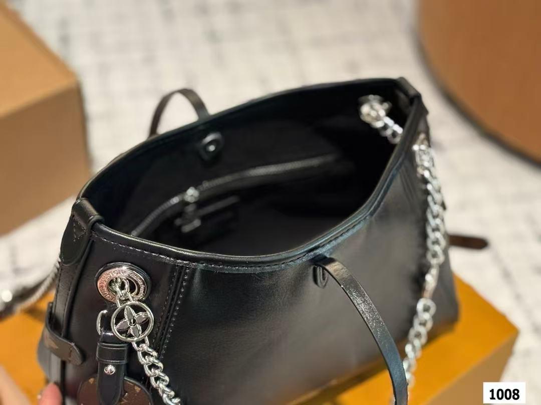 LV black chain shoulder bag