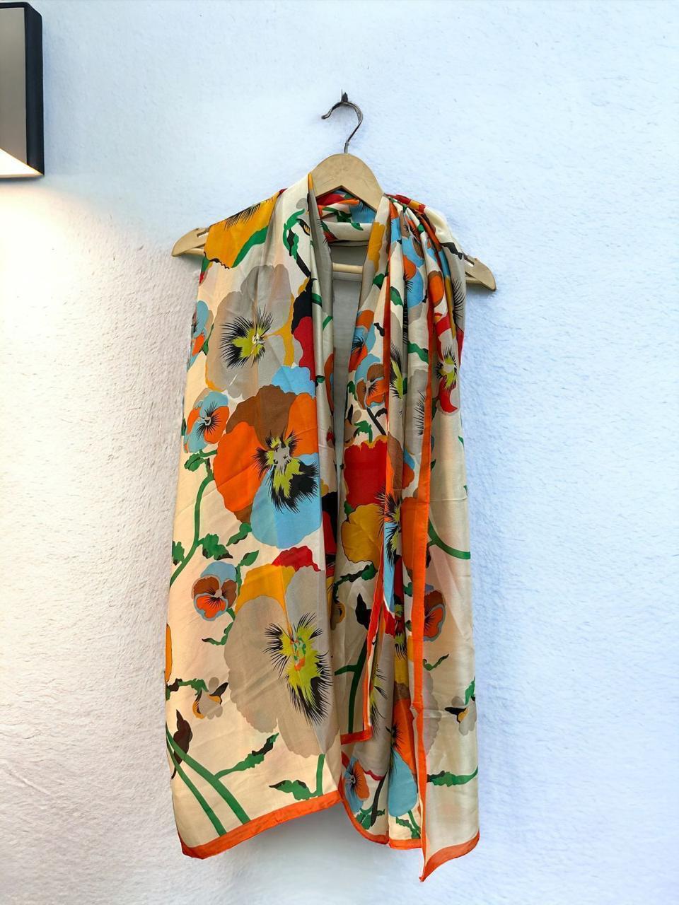 Floral silk stole