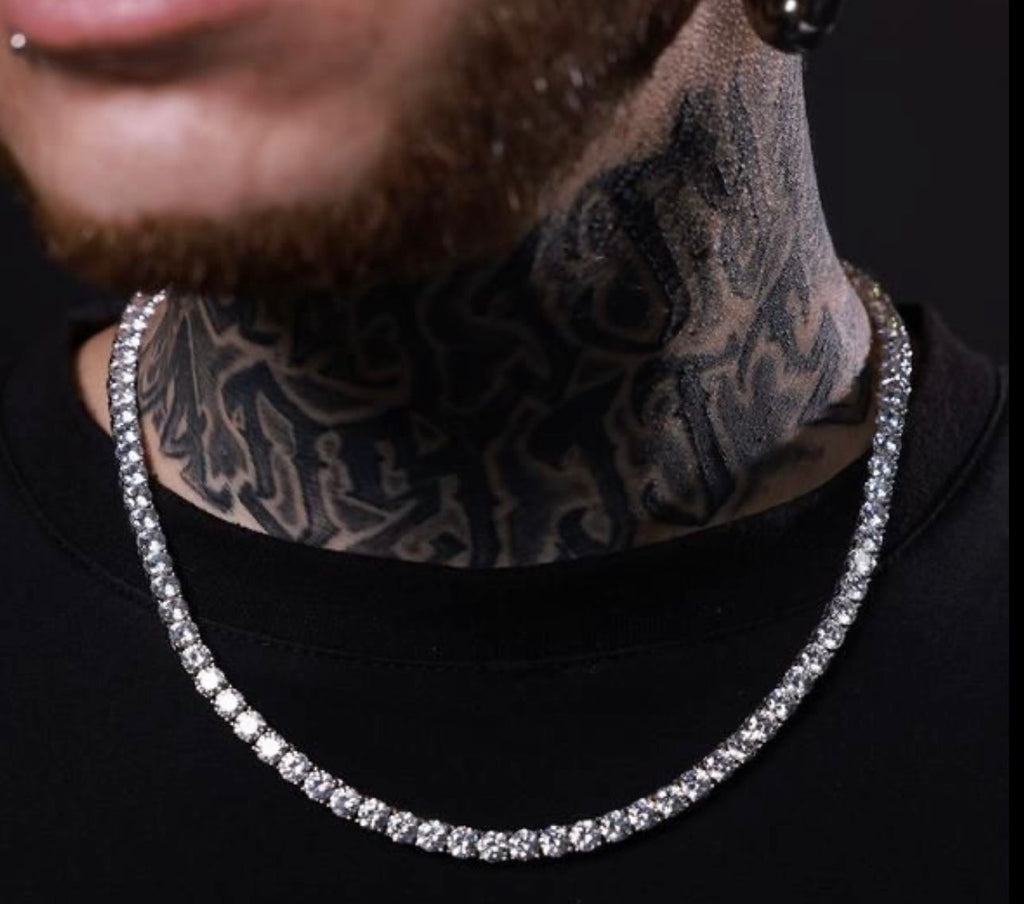 Iced cuban tennis style chain with daimonds