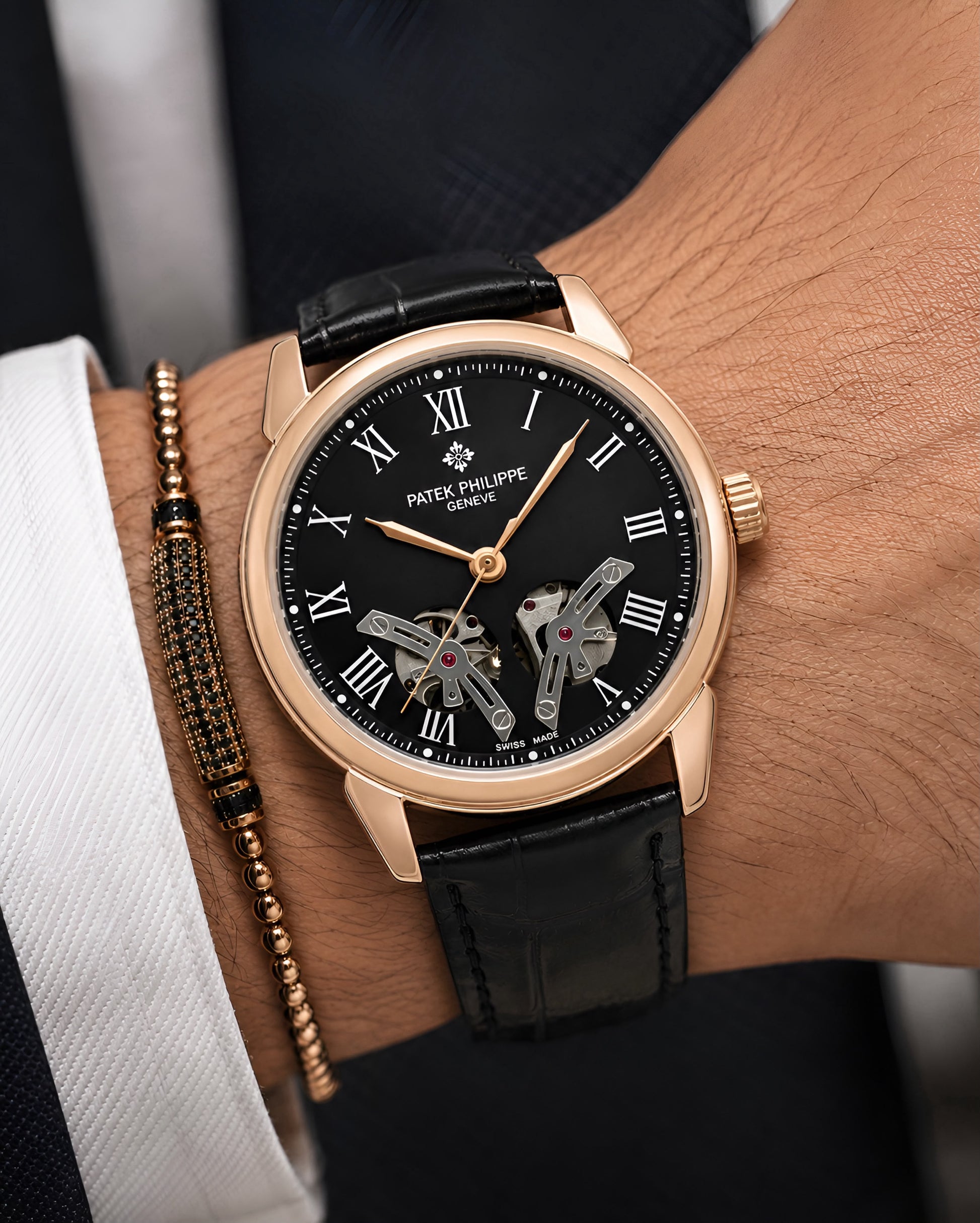 TOURBILLON OPEN HEART AUTOMATIC WATCH