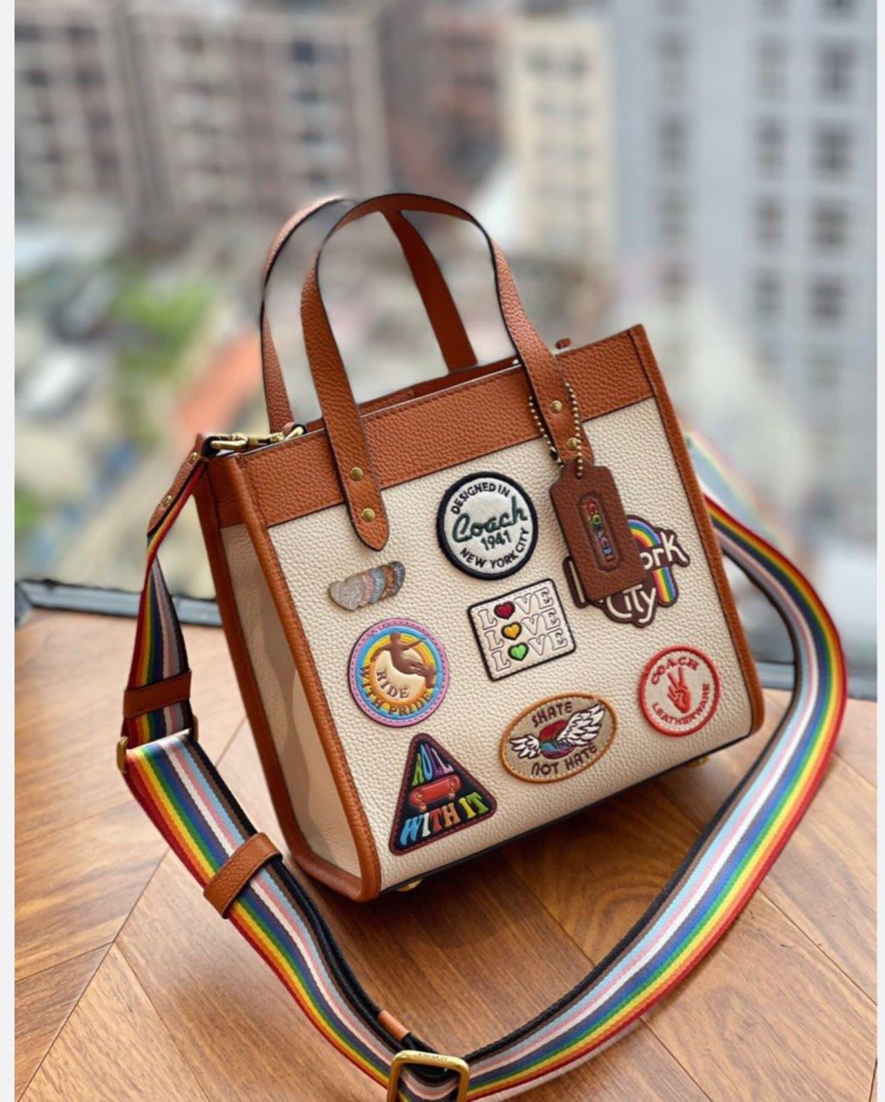 Authentic pride patches field tote