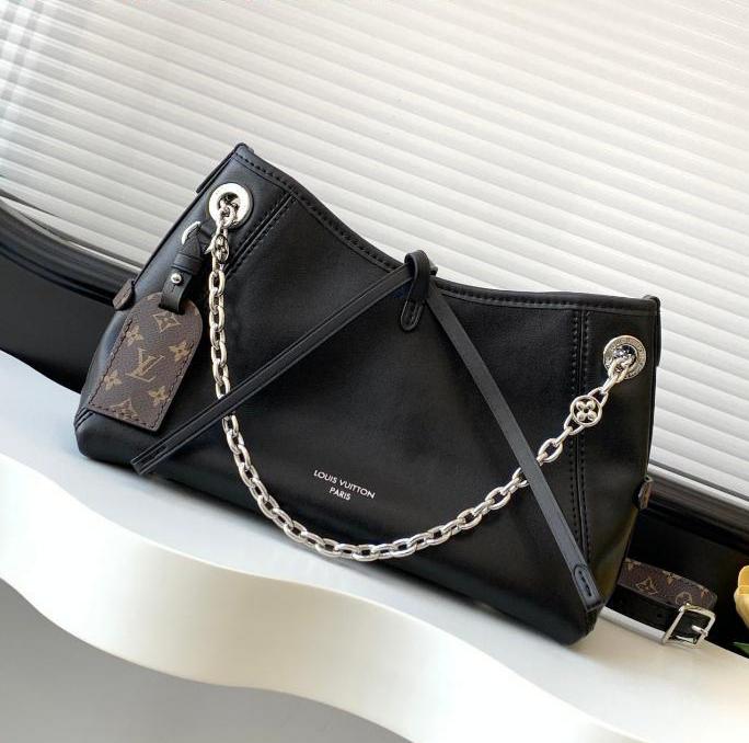 LV black chain shoulder bag