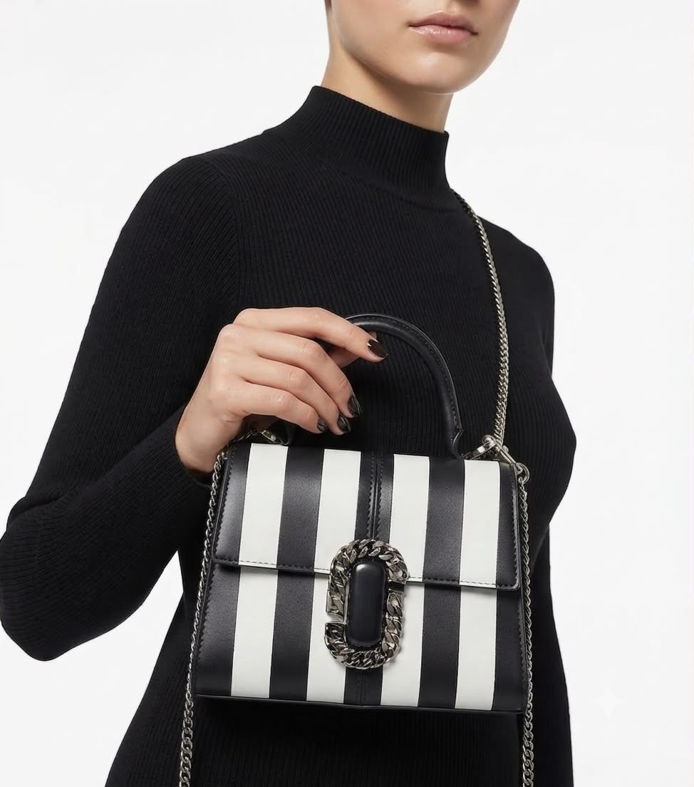 Marc Jacob’s the striped st. Marc mini top handle bag