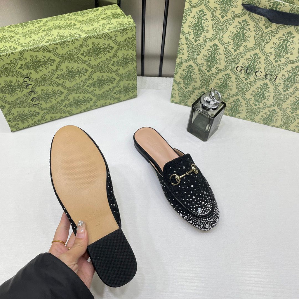 GG black sparkle loafers