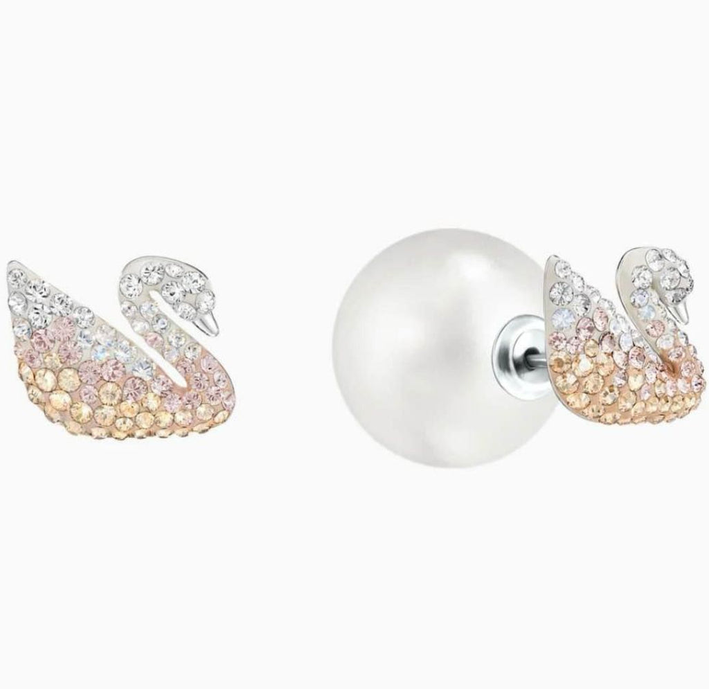 Swarovski signature pearl swan earrings