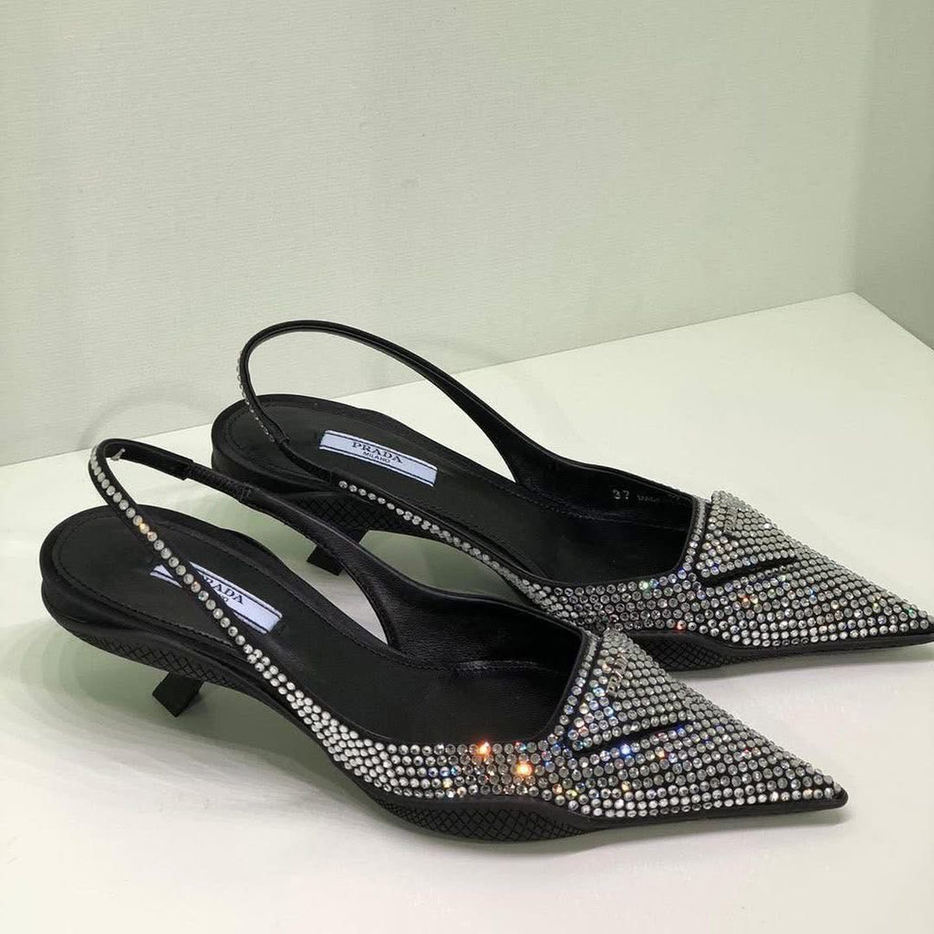 CRYSTAL KITTEN HEELS