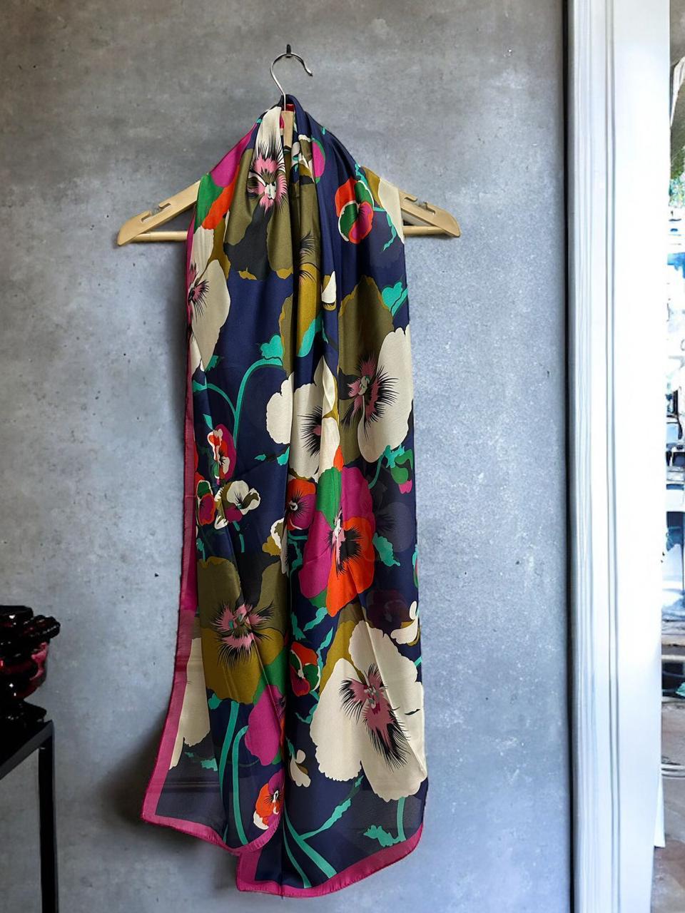 Floral silk stole