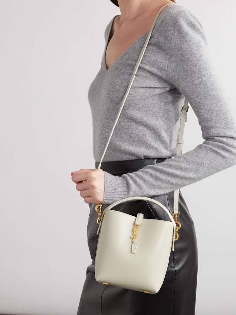 Leather bucket bag