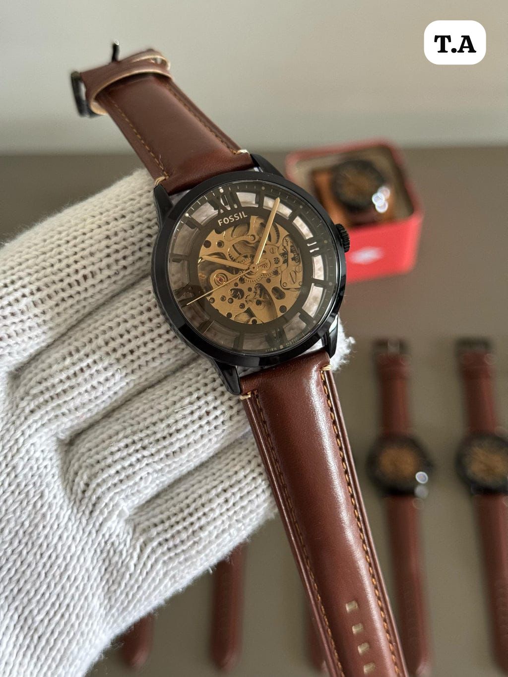 Luxury Self-Wind Leather Men Watch