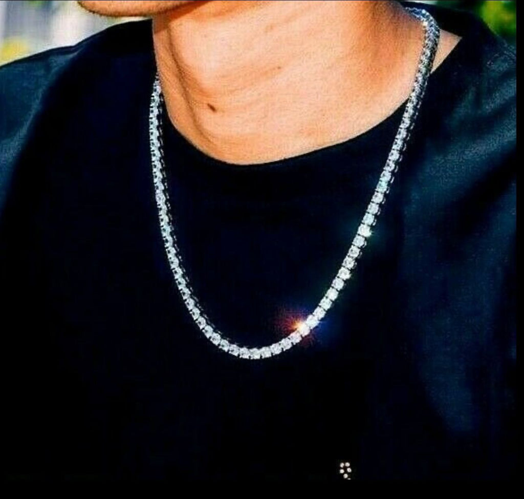 Iced cuban tennis style chain with daimonds