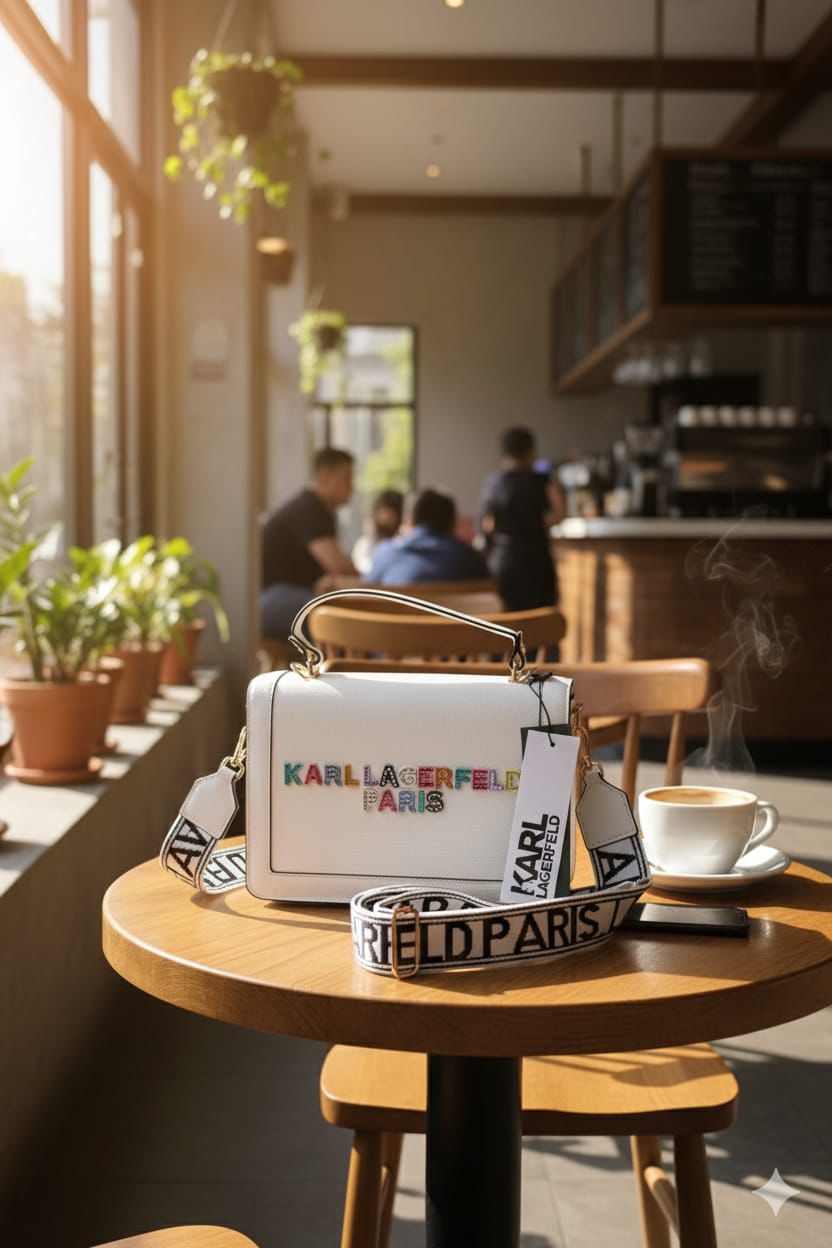 Black Leather Simoné Flat Crossbody Bag