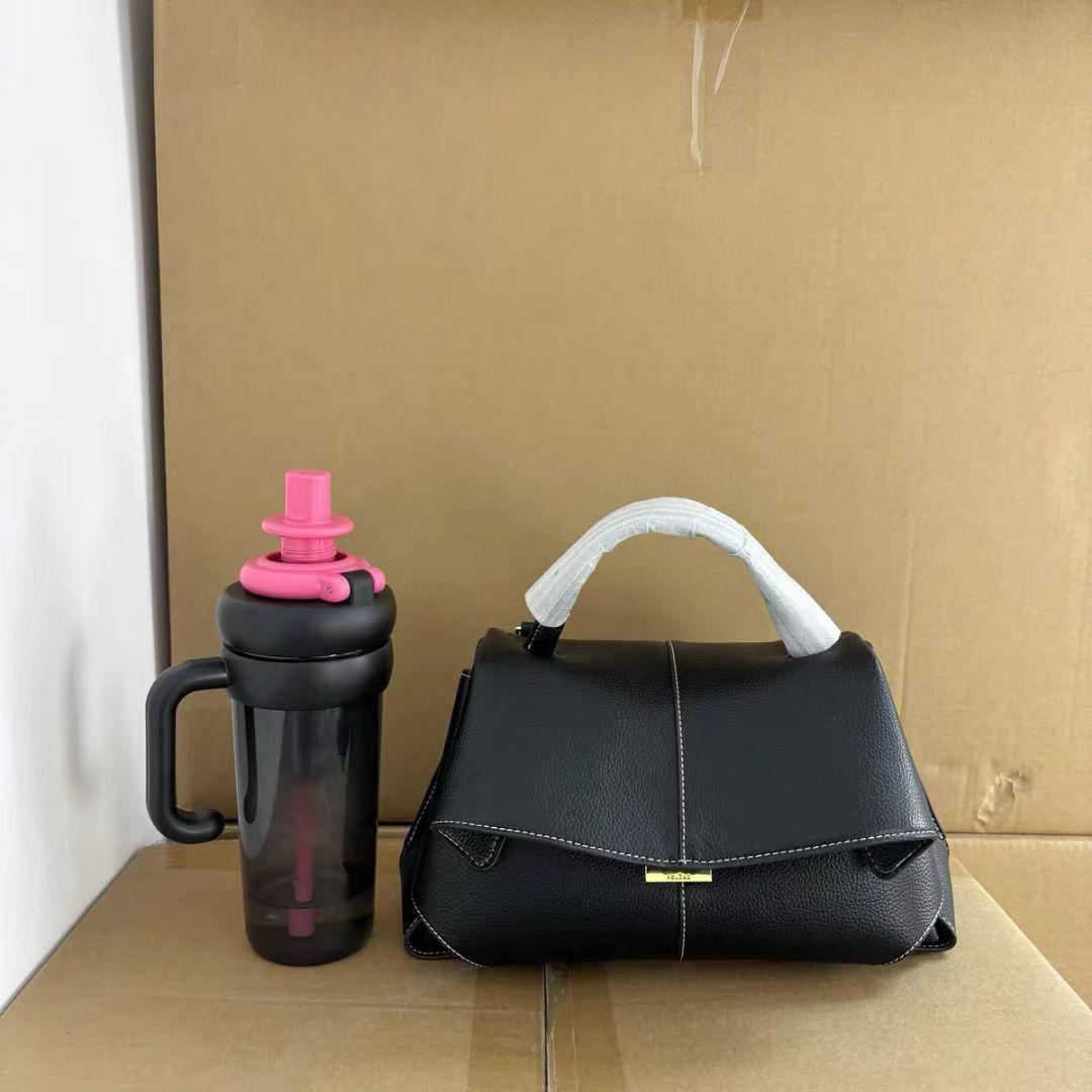 Polene mokki textured to handle shoulder bag