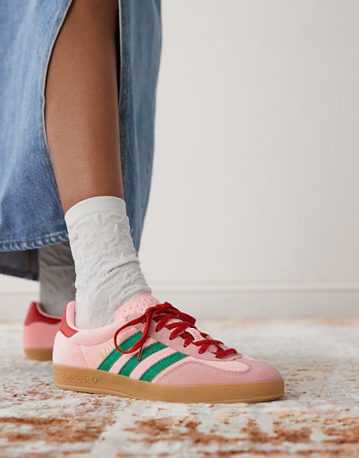 GAZELLE INDOOR PINK VELVET SNEAKERS