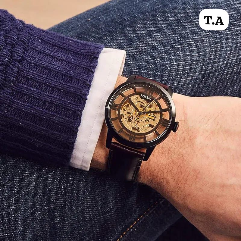 Luxury Self-Wind Leather Men Watch