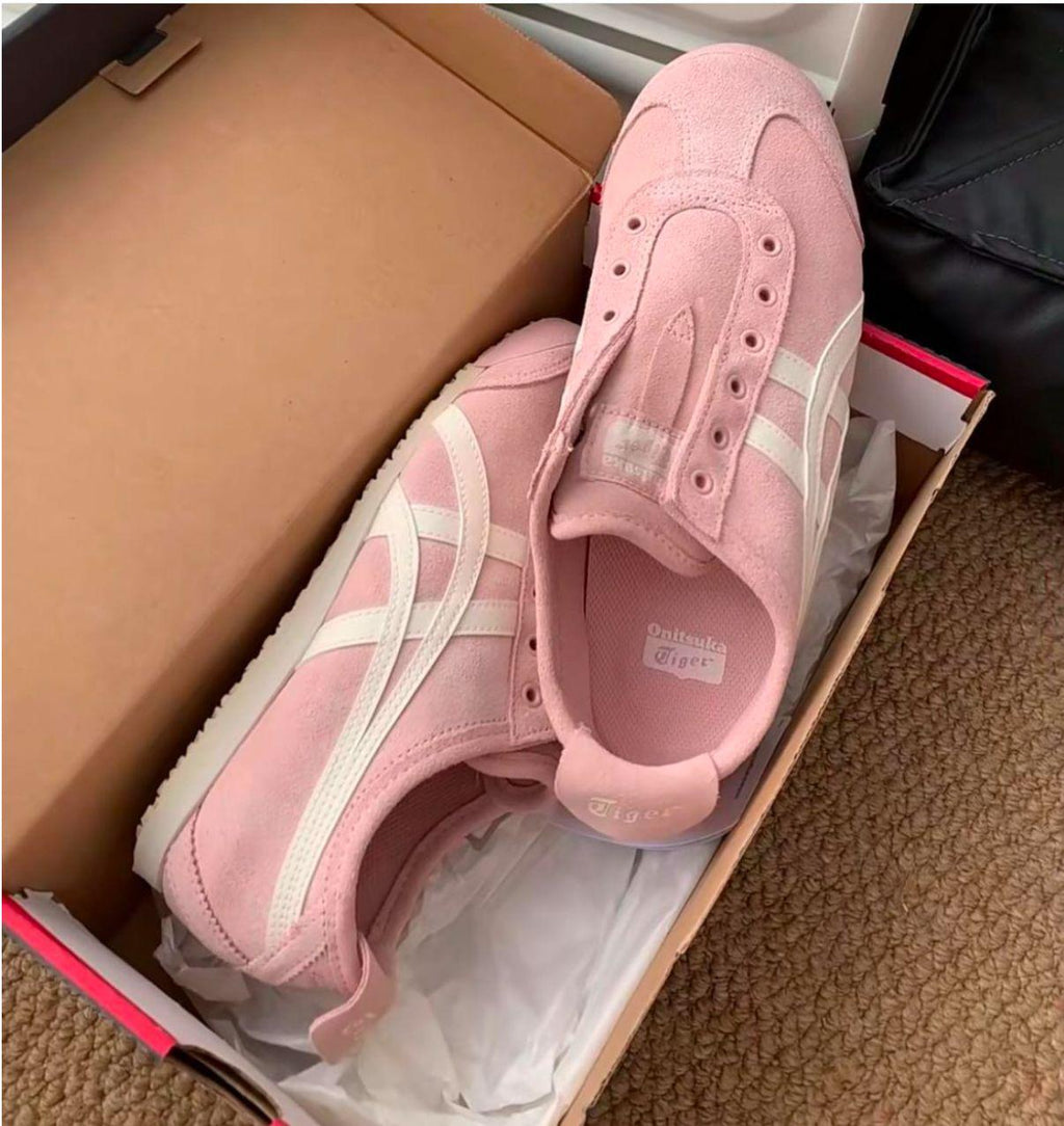 Onitsuka tiger slip on pink suede