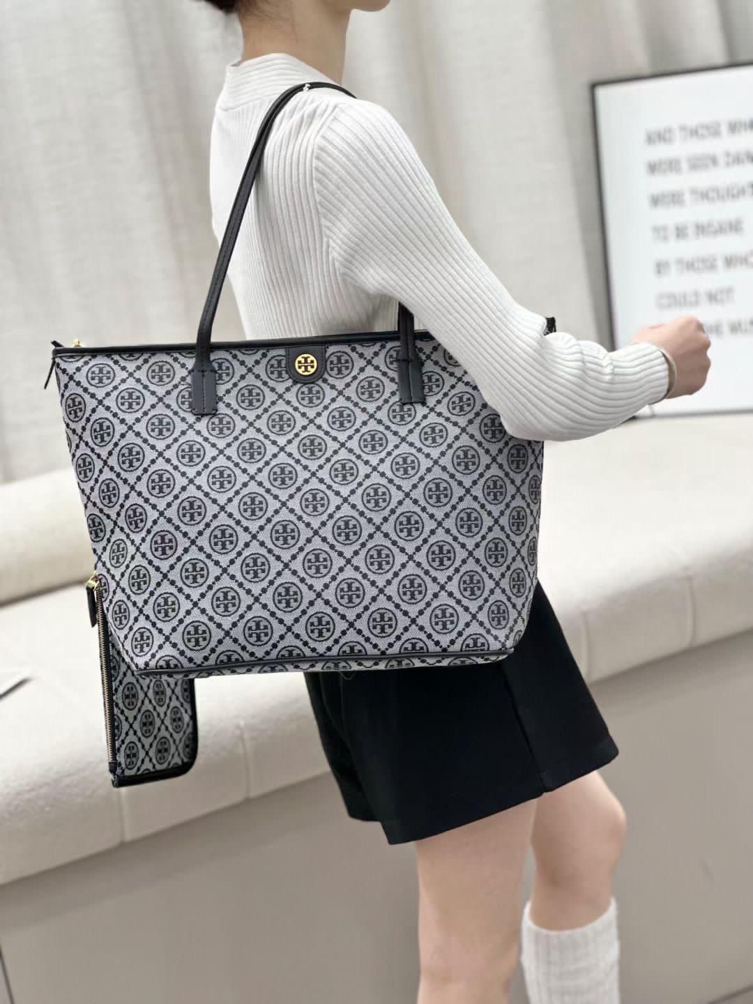 T monogram zip tote