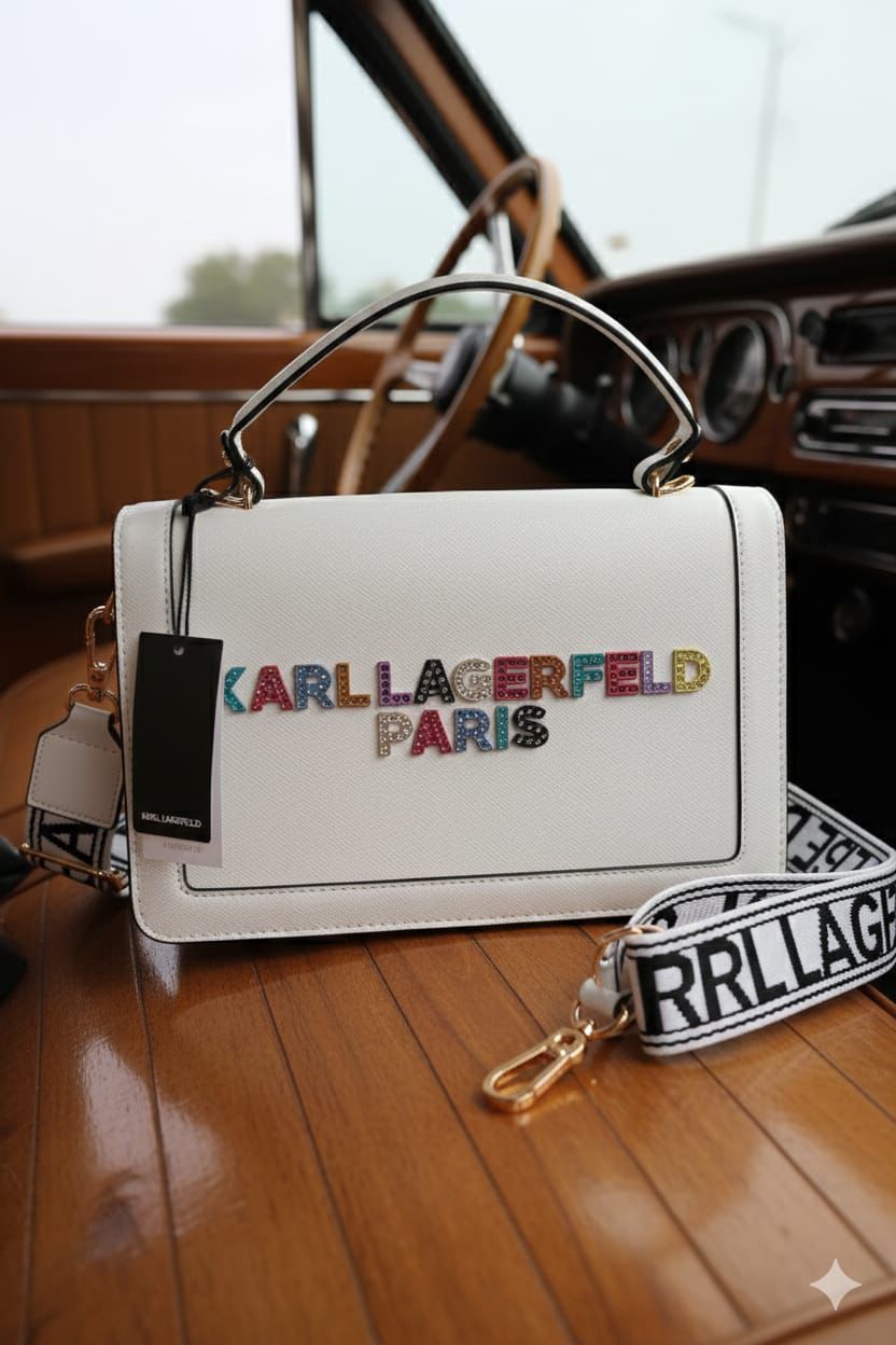 Black Leather Simoné Flat Crossbody Bag